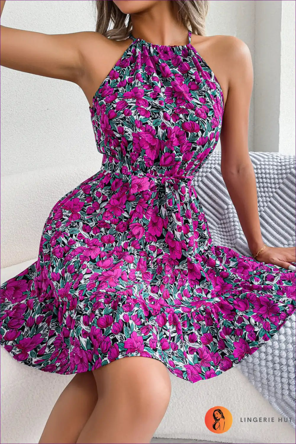 Levoire | Robe d'été en chiffon à motifs - Robe élégante