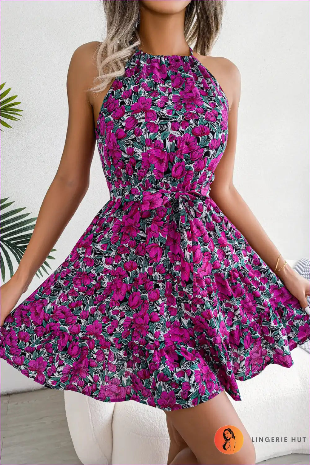Levoire | Robe d'été en chiffon à motifs - Robe élégante Lila