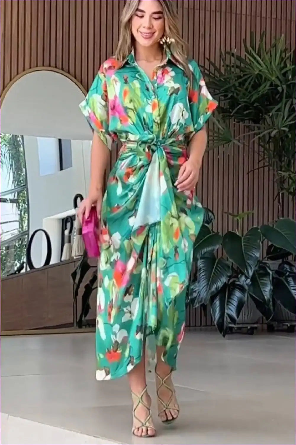Levoire | Robe Maxi Élégante à Motifs - Éclats d'Été Vert