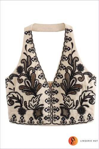Levoire | Ensemble Top Court Brodé Floral & Jupe - Kesätaika