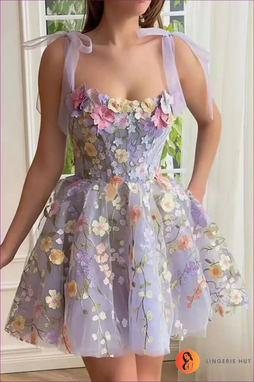 Levoire | Robe longue Floral Fantasy - Élégance estivale sexy Lavande