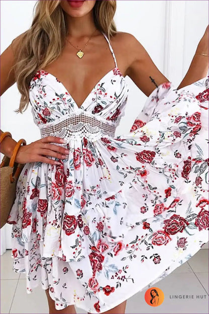 Levoire | Robe d'été à dos nu à fleurs - Été Chic Blanc