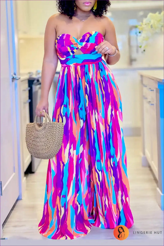 Levoire | Combinaison Off-Shoulder à Fleurs - Élégante et Sexy Lila