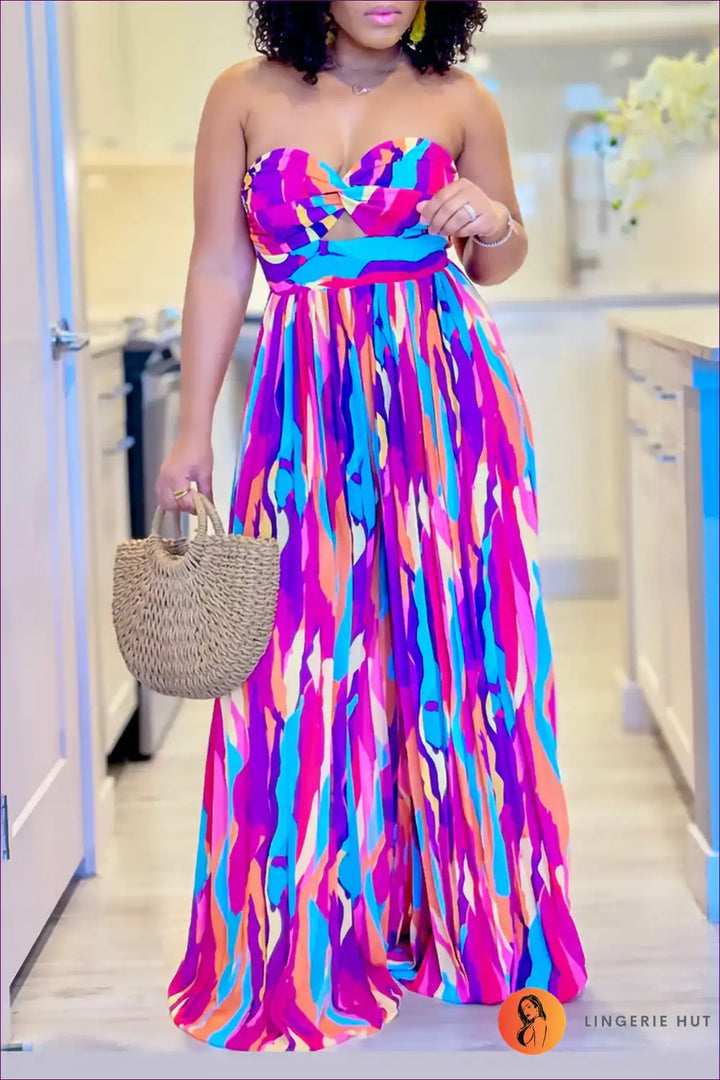 Levoire | Combinaison Off-Shoulder à Fleurs - Élégante et Sexy Lila