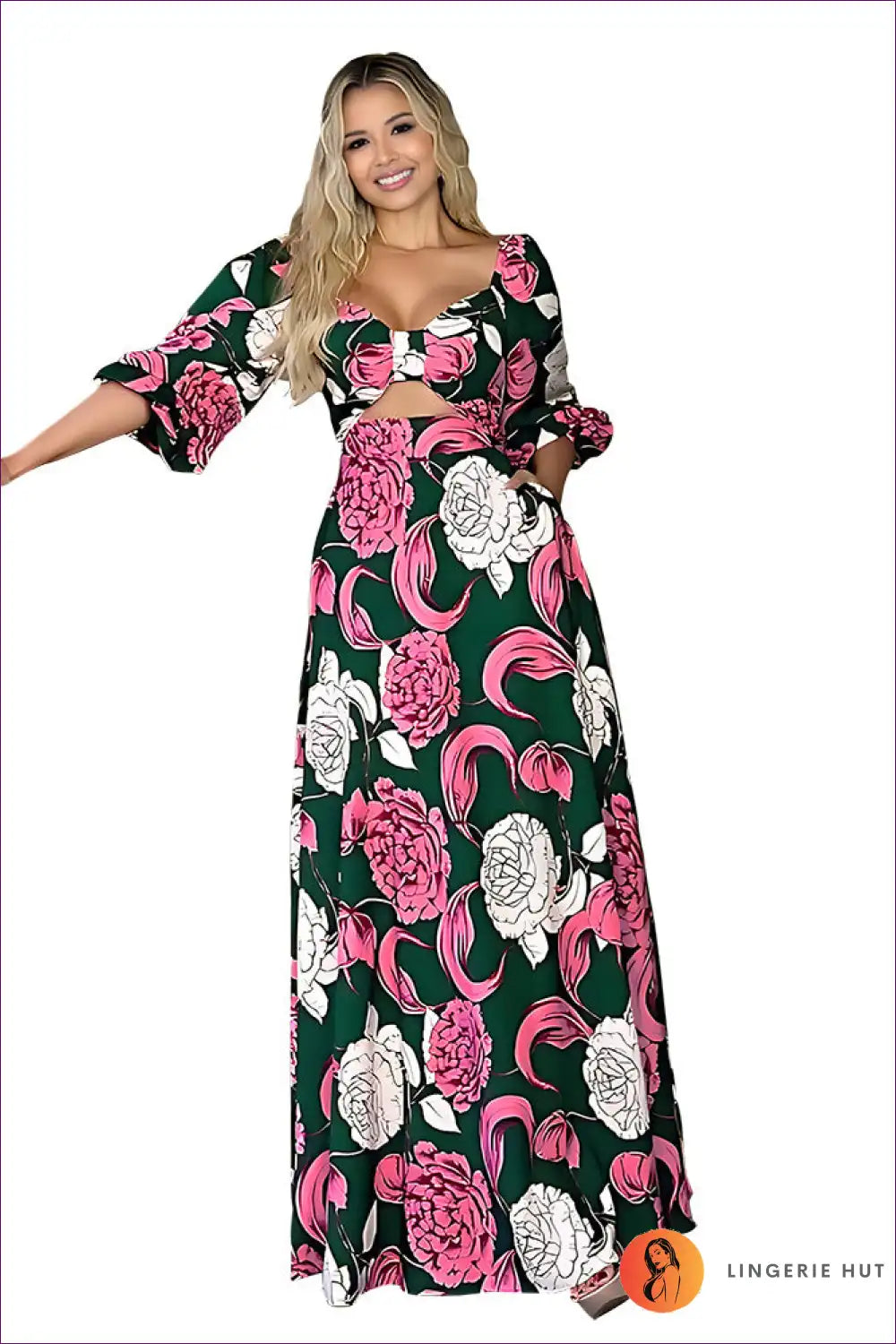 Levoire | Robe maxi imprimée fleurie - Élégance bohème Moni