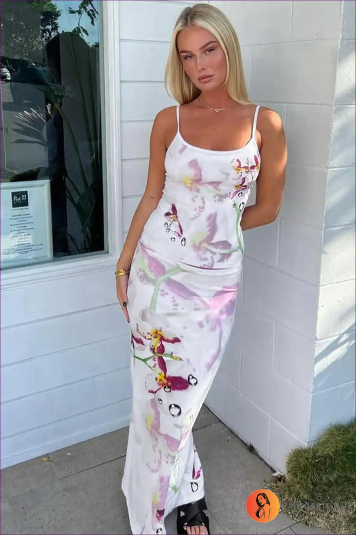 Levoire | Ensemble Co-Ord Impression Aquarelle Florale - Glamour Été Sans Effort