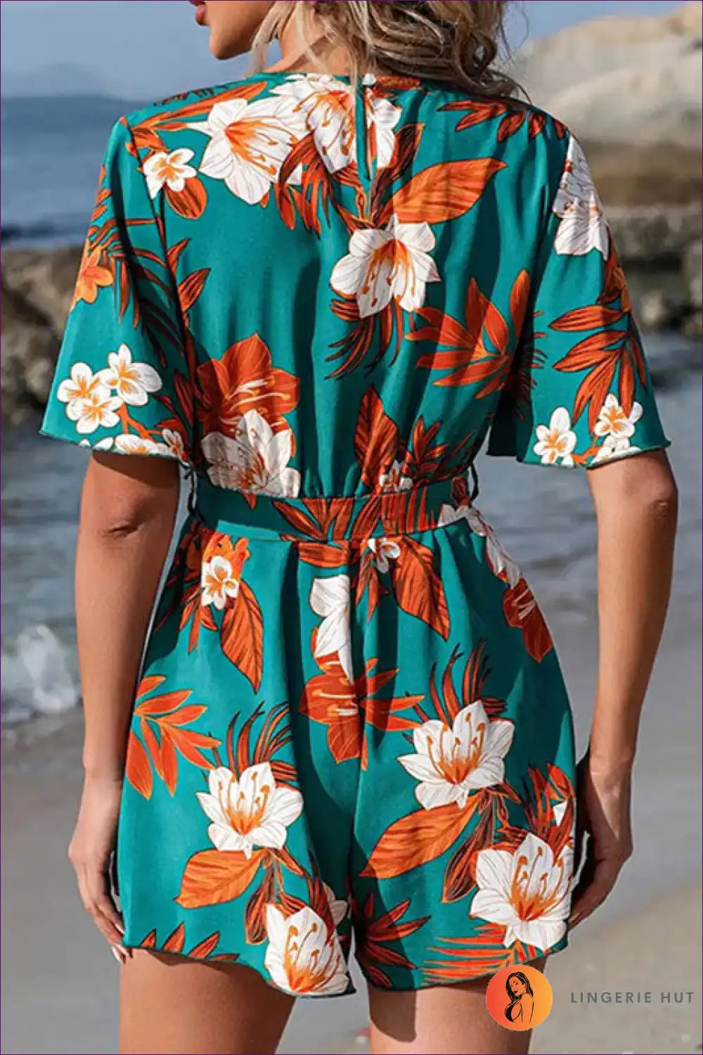 Levoire | Combinaison florale à manches élastiques – Strandtag-Essentiel