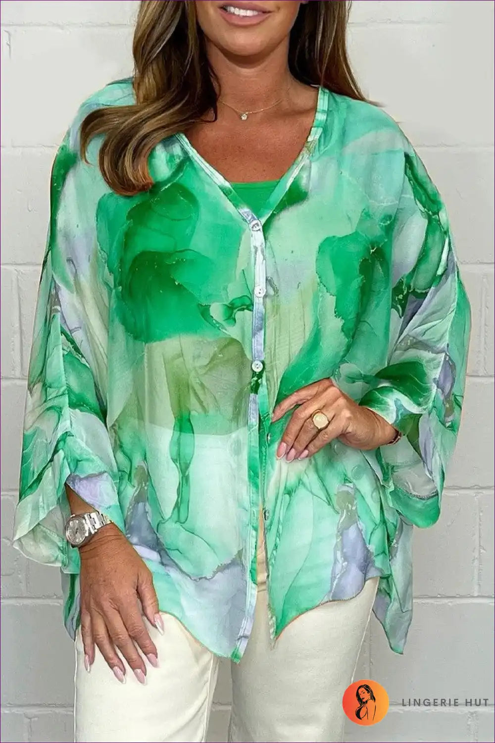 Levoire | Pulli aquarelle fluide – Élégance aérienne en douces couleurs pastel Vert