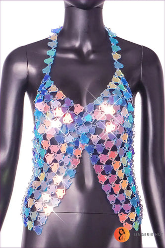 Levoire | Glam Night Halterneck T-shirt - Sexy Été Brillance