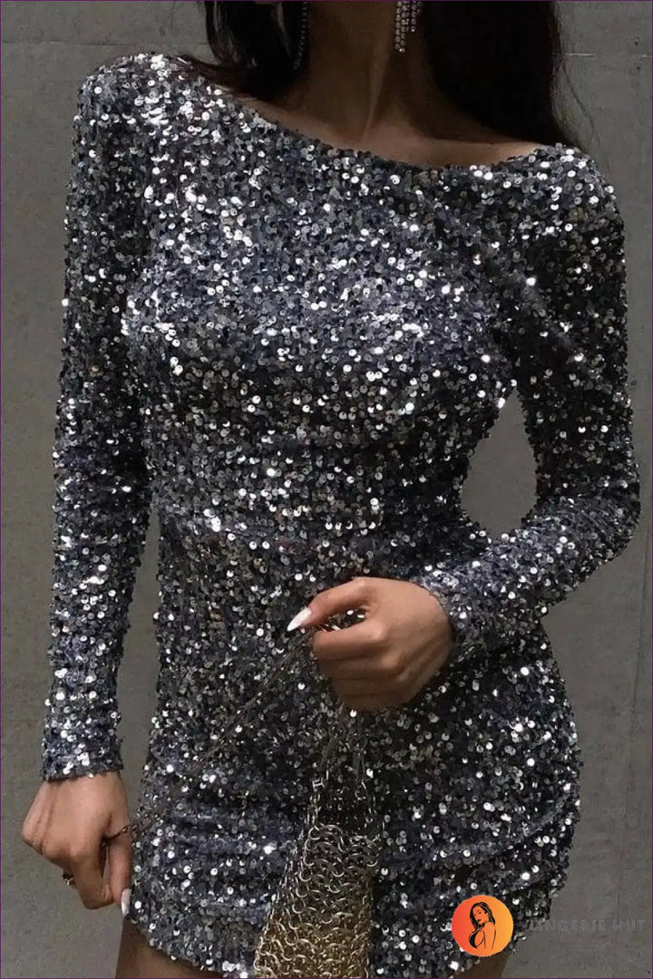 Levoire | Robe Bodycon Paillettes Dorées – Éclat dans l'Élégance Gris