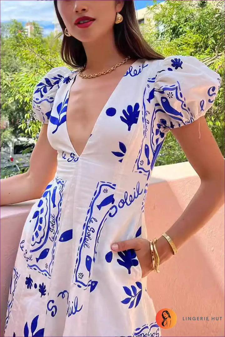 Levoire | Graphique Poche Maxi Robe - Élégance d'Été Sans Effort