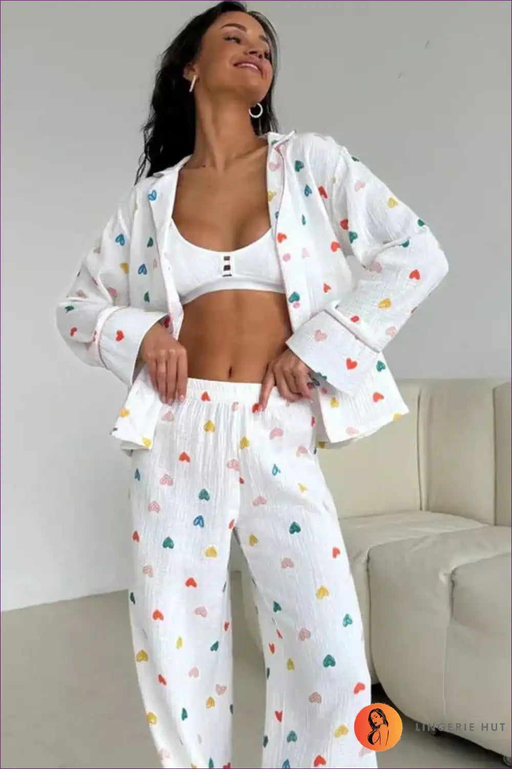 Levoire | Ensemble de Loungewear Cœur Confetti - Confortable, chic et décontracté