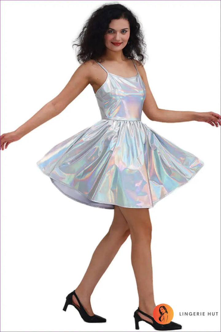Levoire | Holographic Dreams Mini Robe - Irideenttinen Discours de Fête Silber1