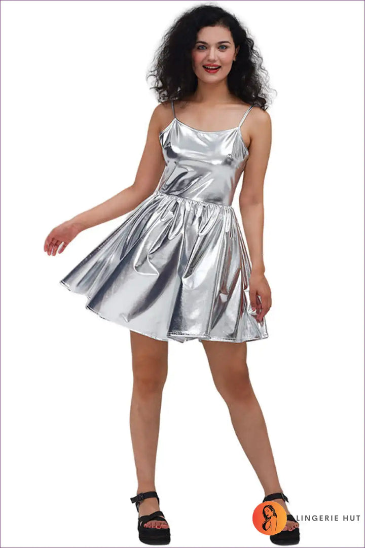 Levoire | Holographic Dreams Mini Robe - Irideenttinen Discours de Fête Argent