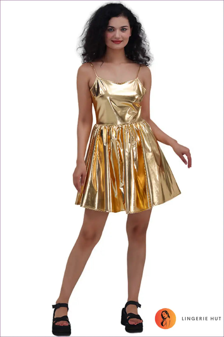 Levoire | Holographic Dreams Mini Robe - Irideenttinen Discours de Fête Or