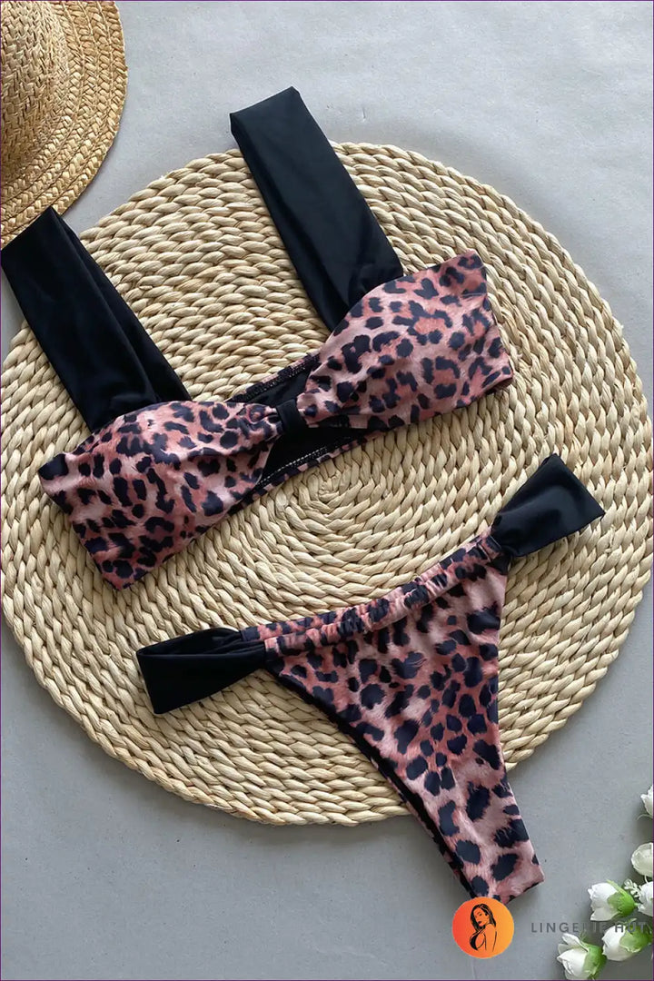Levoire | T-shirt à motifs léopard Maillot de bain - Ville Boho Vibes Plage Leopardi