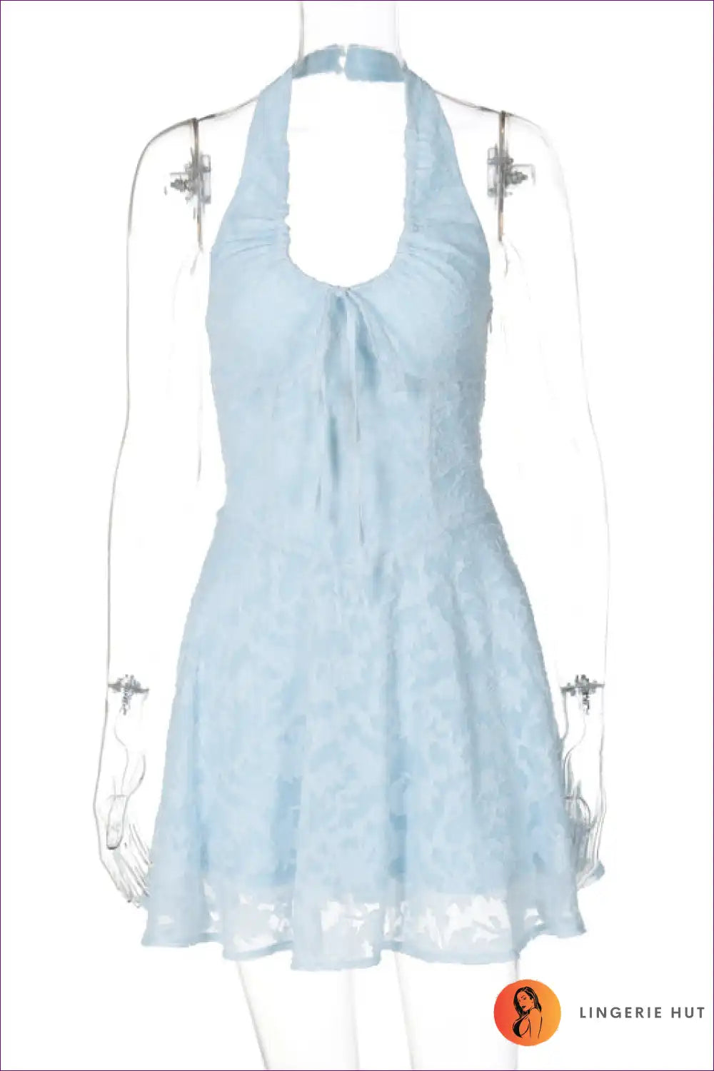 Levoire | Bleu clair en dentelle à col en cœur – Romance aérienne Bleu