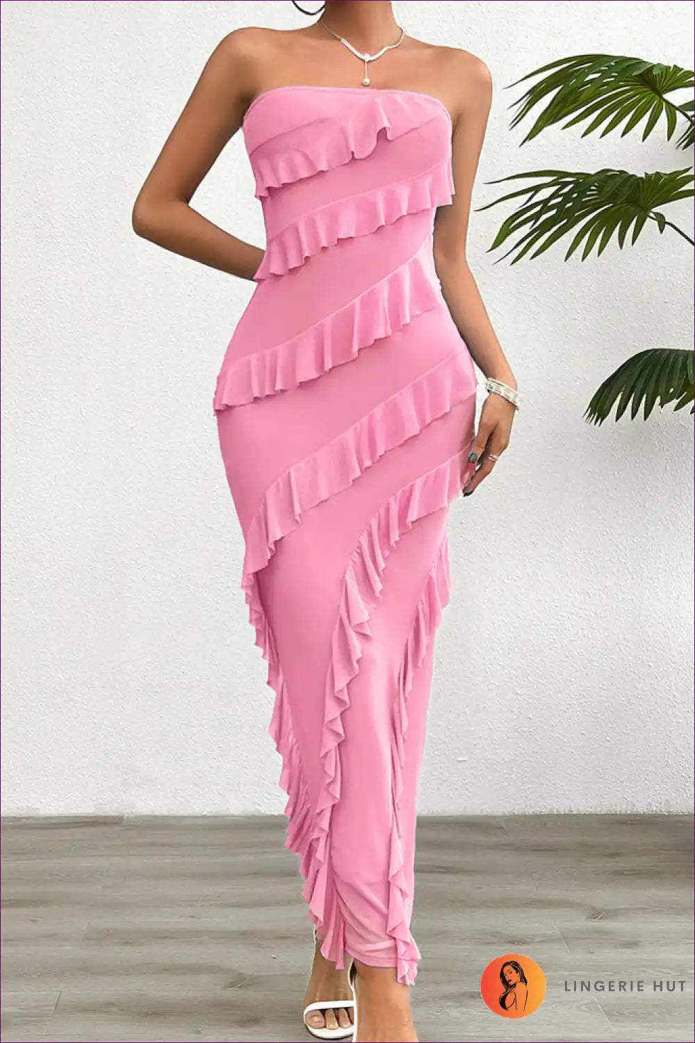 Levoire | Robe maxi en bleu clair à volants - Élégance sans effort Rosa