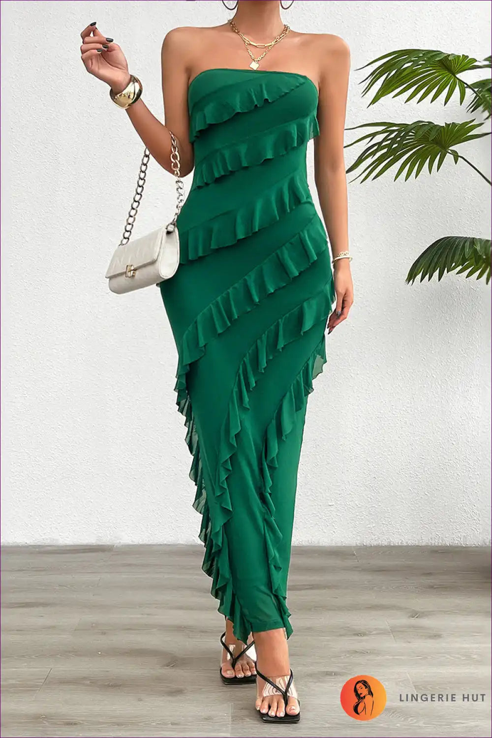 Levoire | Robe maxi en bleu clair à volants - Élégance sans effort