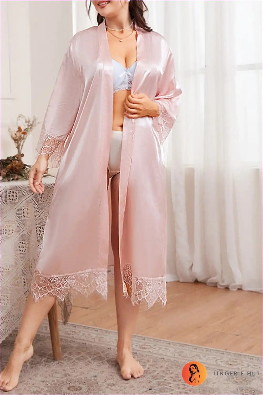 Levoire | Luxe Lounge Satin Combinaison de Maison - Élégance Sans Effort Rose pâle