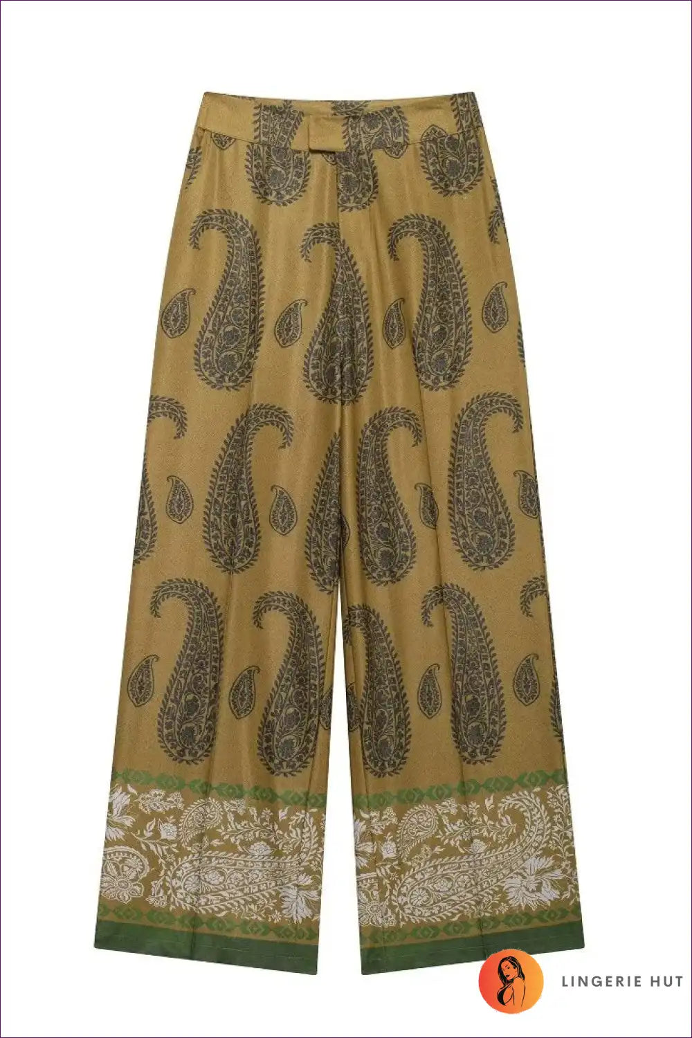 Levoire | Ensemble coordonné imprimé paisley luxe - Élégance inspirée du boho Pantalon jaune