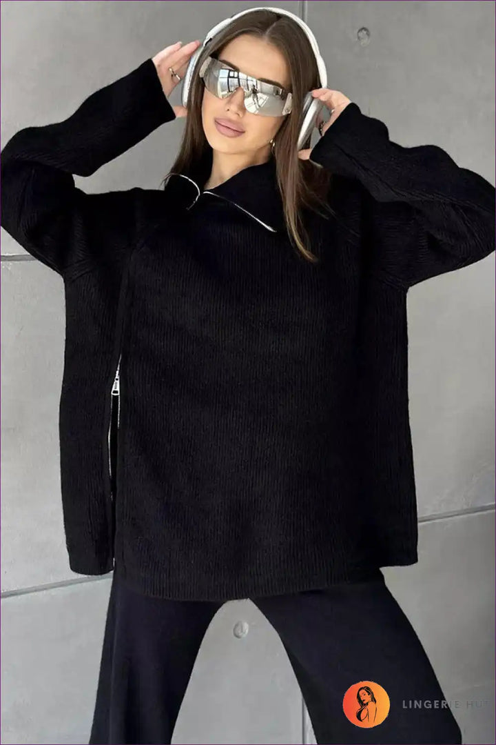 Levoire | Luxe Ripp-Fermeture Pullover - Élégance confortable pour chaque jour