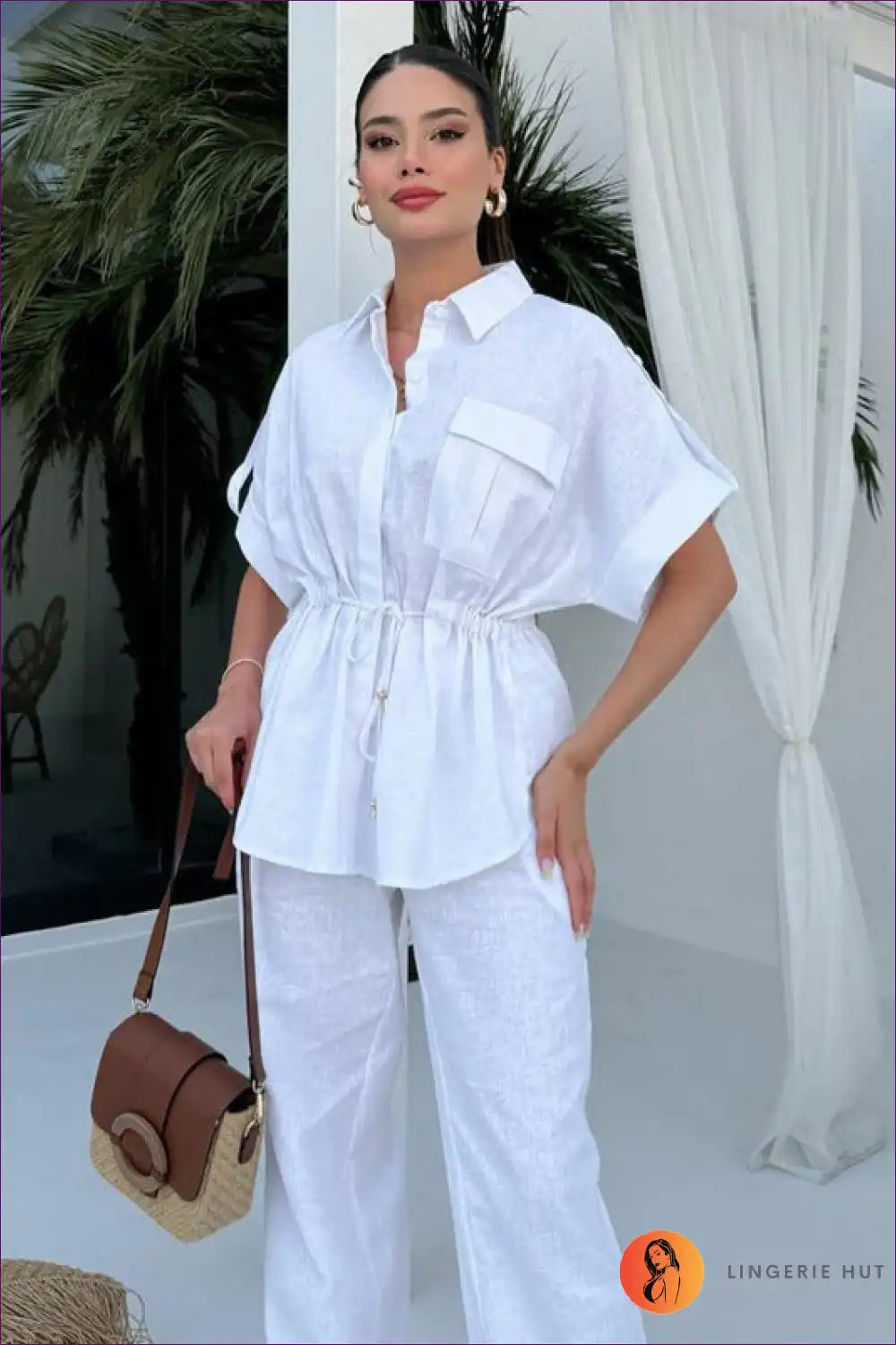 Levoire | Luxe Safari Chic Co-ord Set - Élégance sans effort pour la femme moderne Blanc