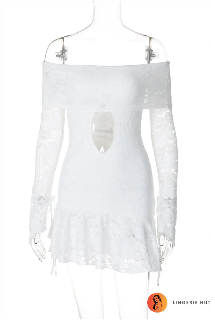Levoire | Robe minime off-shoulder en tissu léger - Chic d'été élégant Blanc