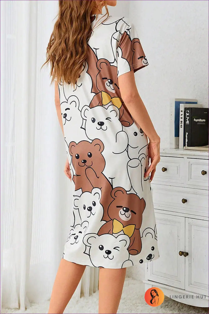 Levoire | Robe de nuit Teddy Bear ludique - Douceur agréable