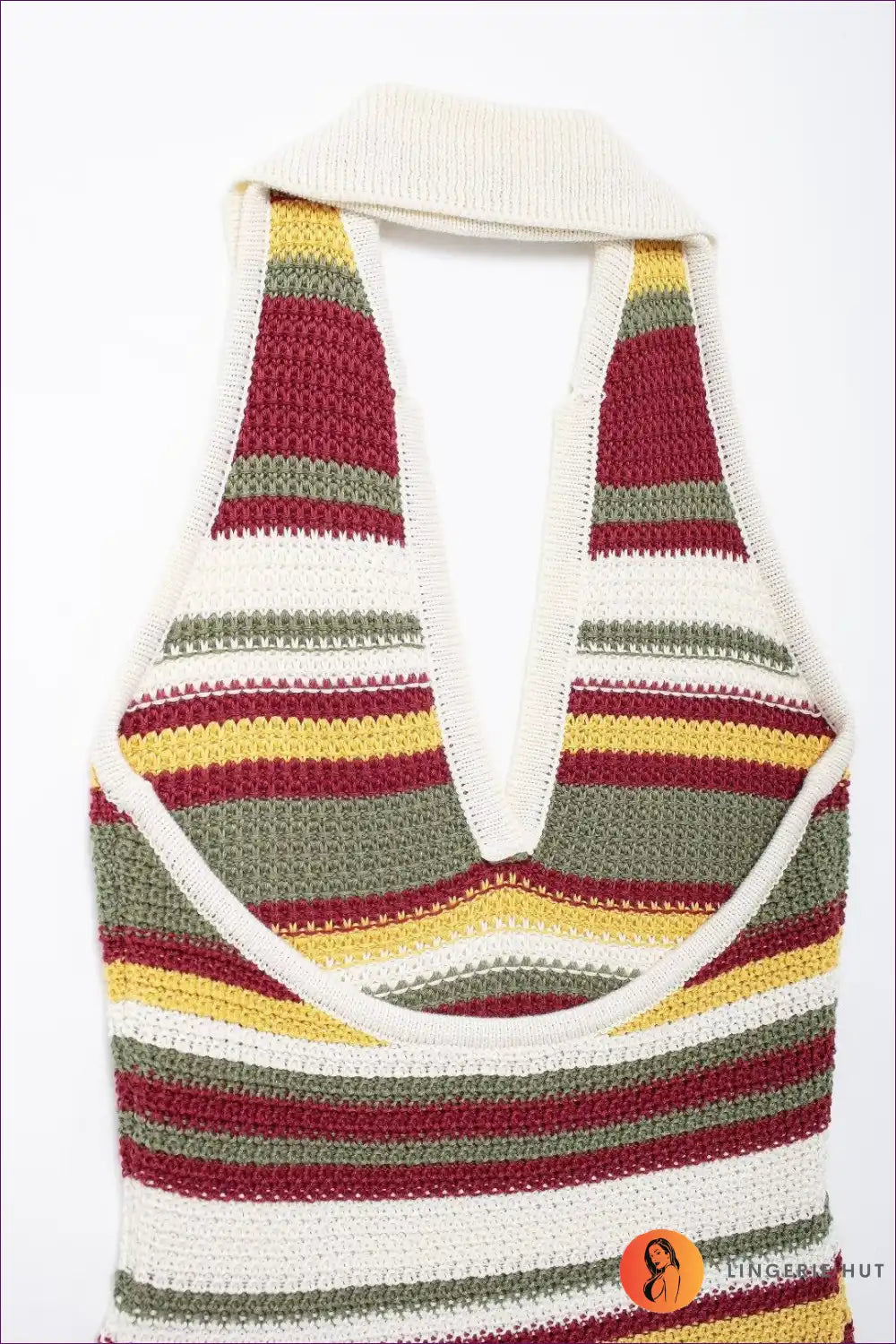 Levoire | Robe Mini Tricot Rayée Retro - Élégance Inspirée des Années 70