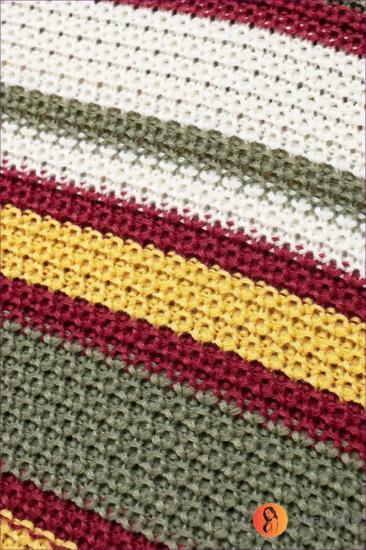 Levoire | Robe Mini Tricot Rayée Retro - Élégance Inspirée des Années 70
