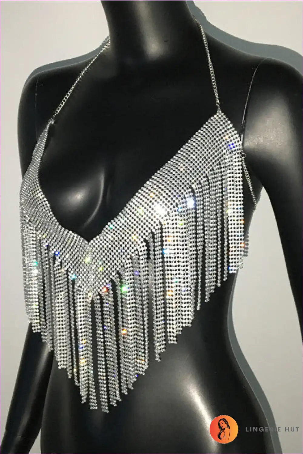 Levoire | Top Strass Brillant - Yökerho Kimallus Une taille Argent