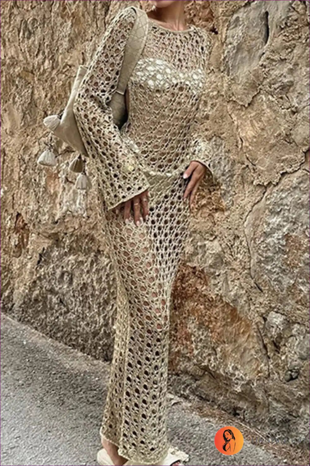 Levoire | Robe Maxi Sexy à Découpe - Ambiance Boho Plage Khaki