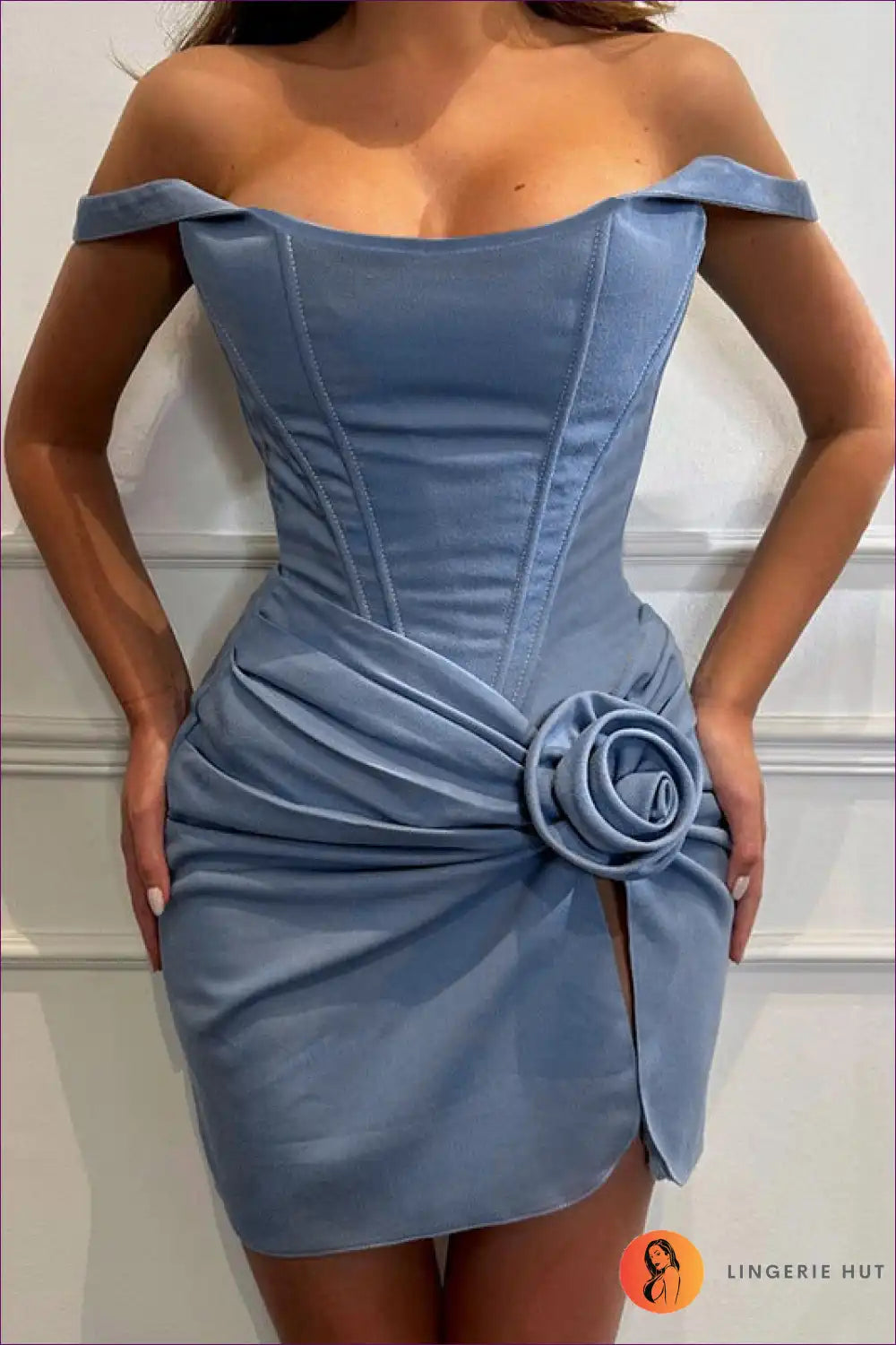 Levoire | Sexy Denim Bodycon Robe – Parfait pour les fêtes et les clubs Bleu