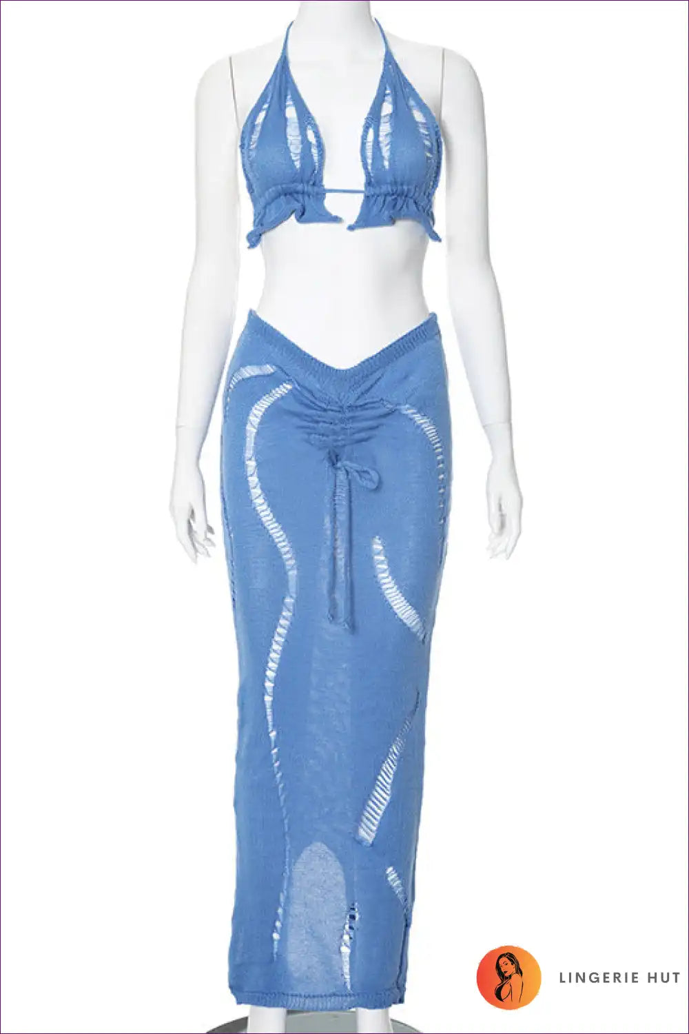 Levoire | Sexy Lacer Abertura nas costas Set - Accepte la chaleur estivale Bleu