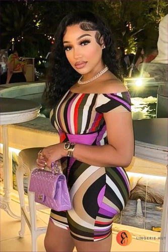 Levoire | Combinaison colorblock sexy à épaules dénudées - prêt pour les fêtes d'été