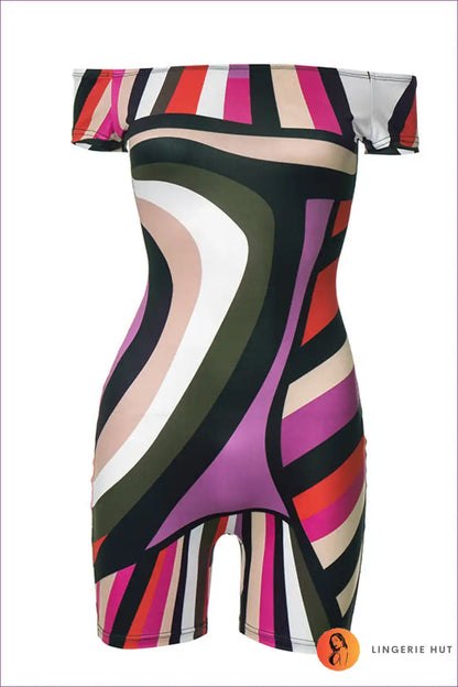 Levoire | Combinaison colorblock sexy à épaules dénudées - prêt pour les fêtes d'été Moni