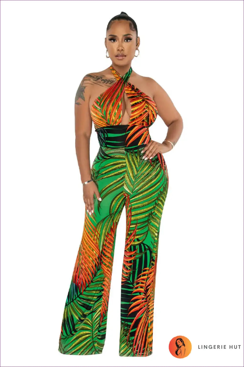 Levoire | Robe dos nu tropical sexy - Sensation estivale ultime Vert