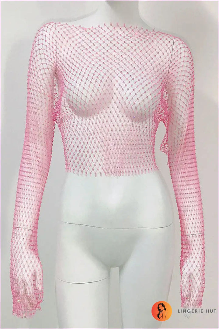 Levoire | T-shirt de pêcheur séduisant à scintillement - Brillez brillamment, brillez audacieusement Rosa