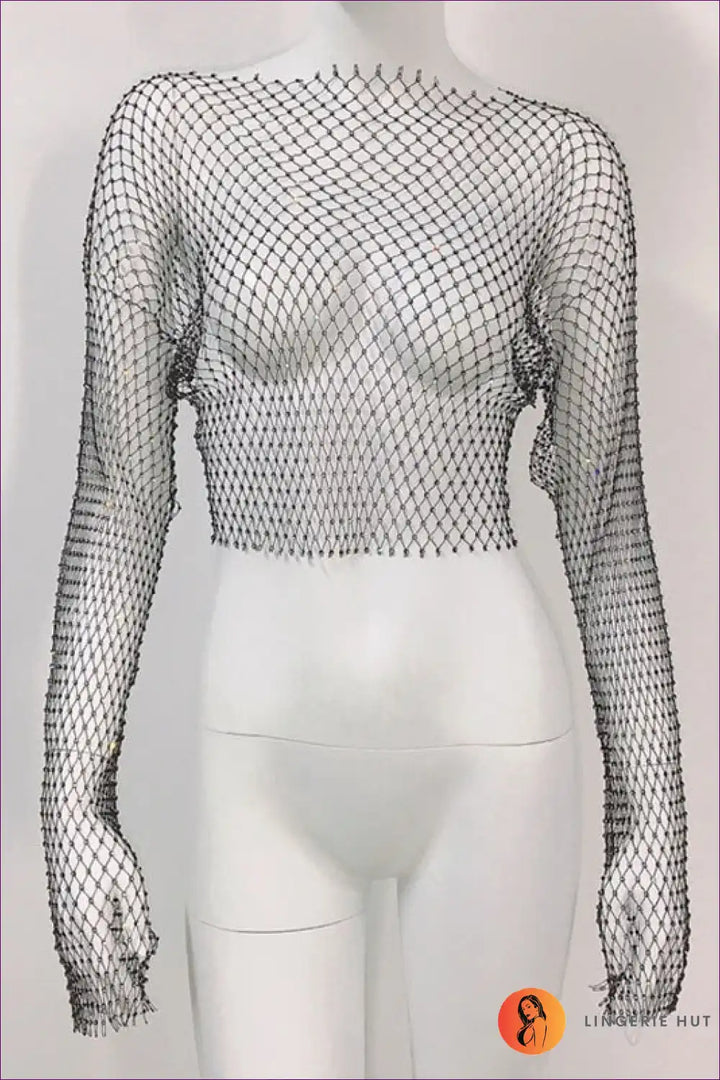 Levoire | T-shirt de pêcheur séduisant à scintillement - Brillez brillamment, brillez audacieusement Noir