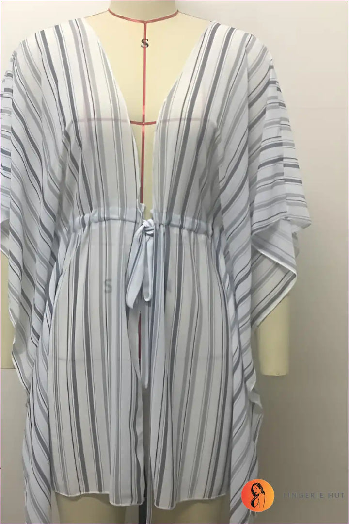 Levoire | Rayé Serenity Réflecteur de Plage - Ambiance Boho Vacances Une taille Gris