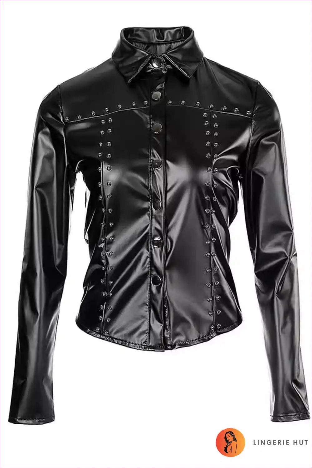 Levoire | Veste en cuir synthétique à motif clouté - Rock Glam Élégance