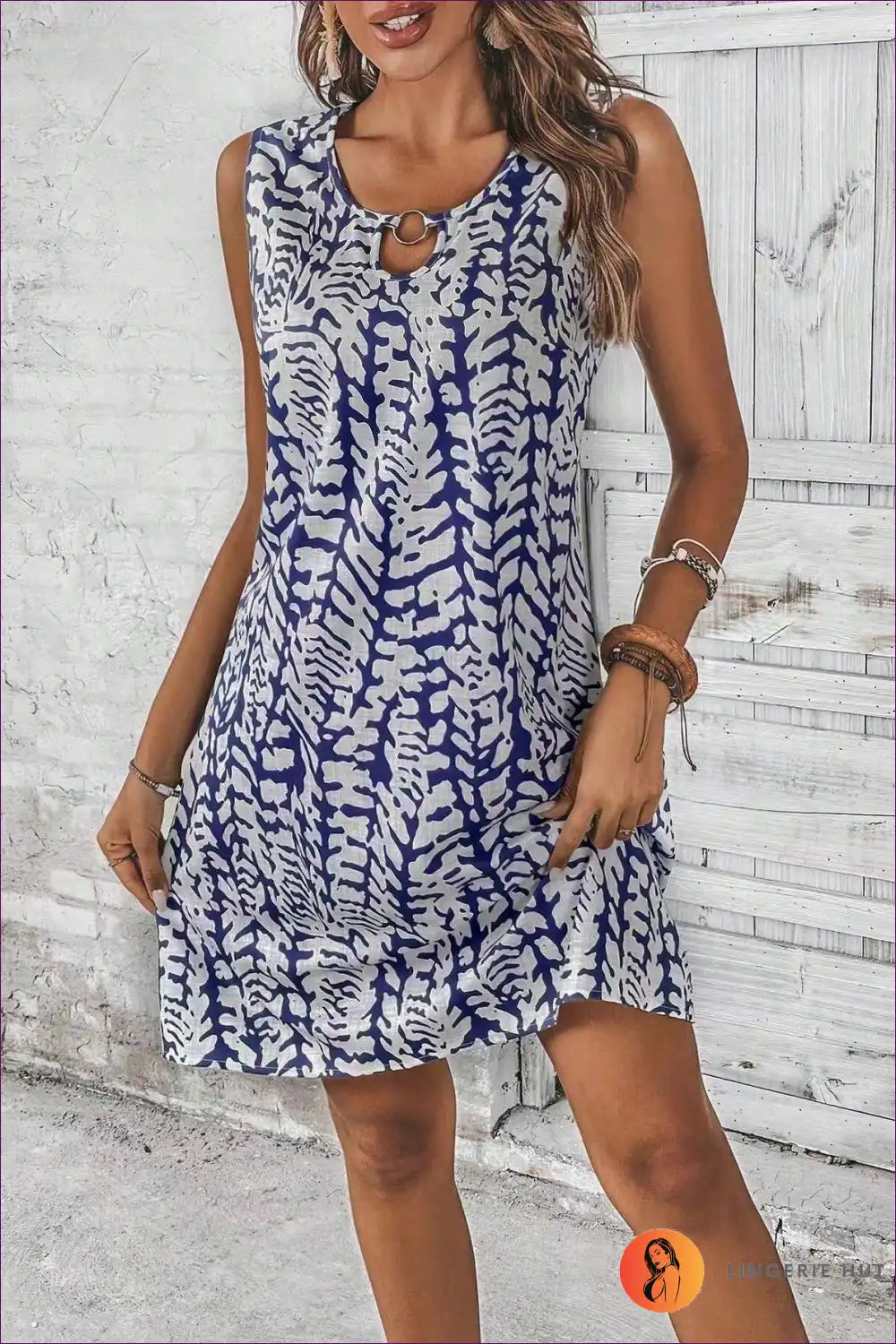 Levoire | Robe d'été florale Kesä – Élégance sans effort Bleu