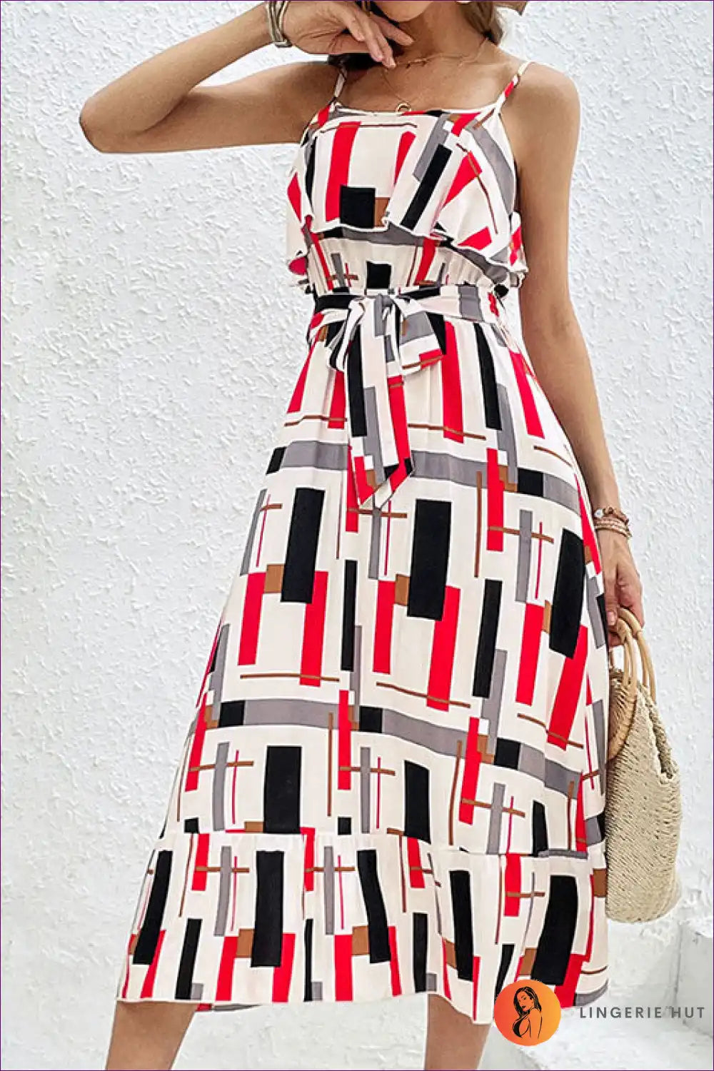Levoire | Robe à Taille Banderole Rayée d'Été - Élégance Sans Effort