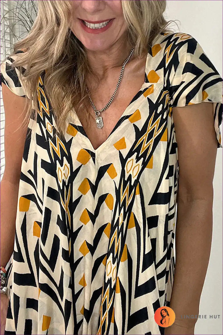 Levoire | Tribal Vibe Robe Maxi Imprimée - Confort Boho Chic