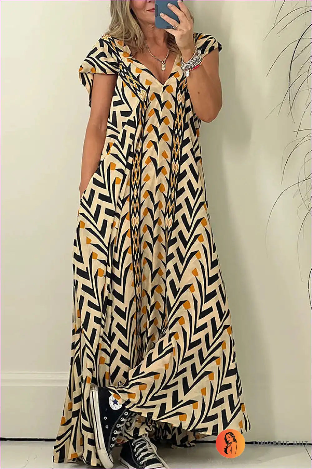 Levoire | Tribal Vibe Robe Maxi Imprimée - Confort Boho Chic