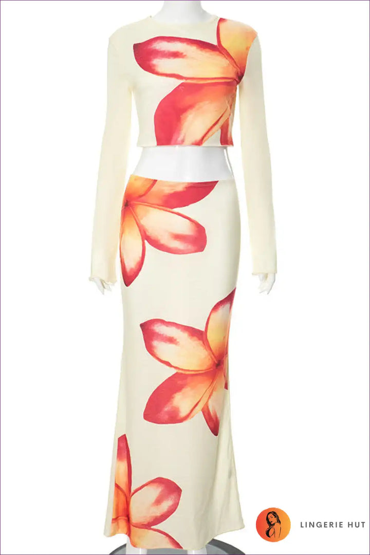 Levoire | Ensemble coordonné Trooppinen Bloom - Élégance florale stylée Blanc