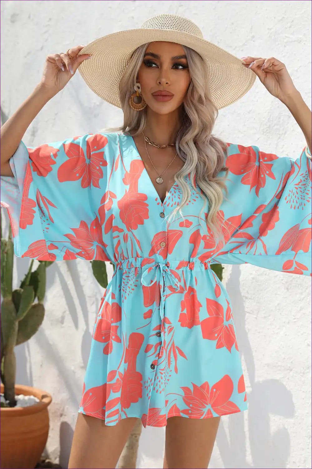 Levoire | Lieu de vacances tropical A-line dress - Ambiance vacances Boho Bleu
