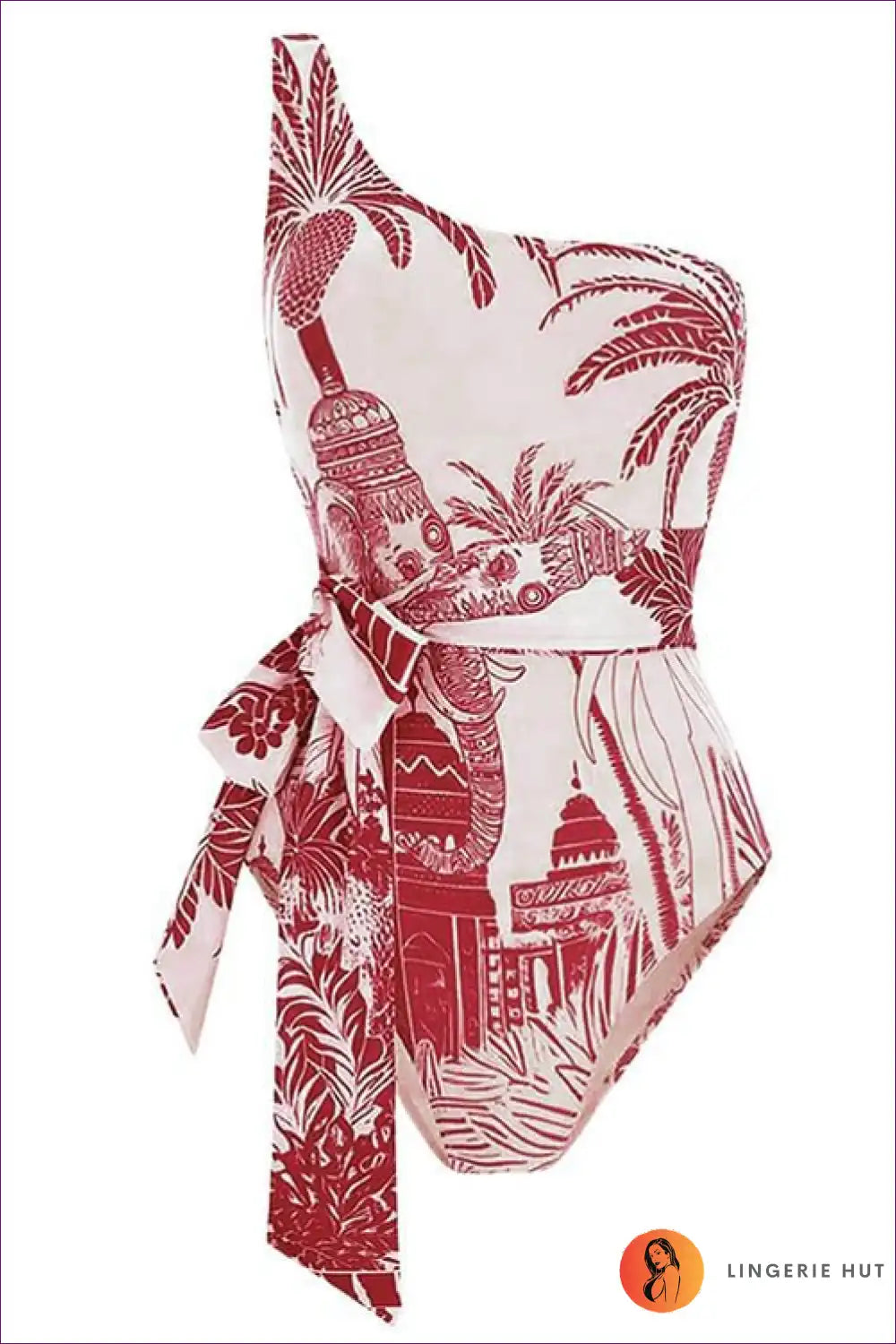 Levoire | Robe midi à une épaule Trooppinen paratiisi - Élégance exotique pour les vacances d'été