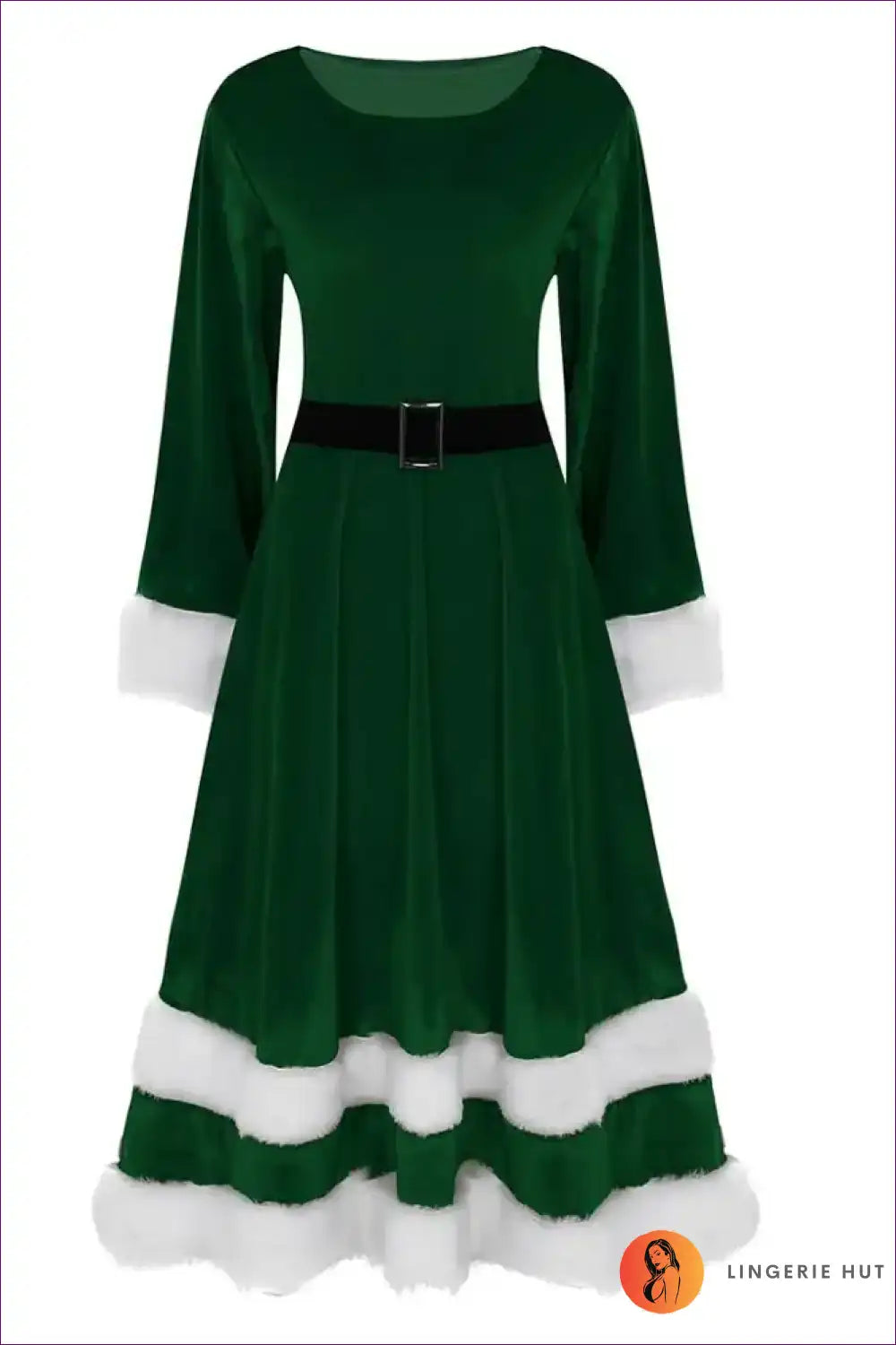 Levoire | Samt Santa Taika - Robe Scoop Neck Douce Vert